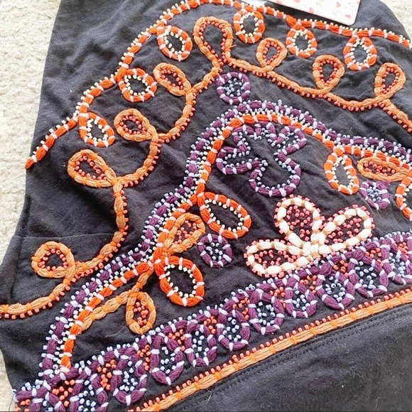 Free People Goa Embroidered Crop Top Beaded Embellished Tank Open Back Sz Medium - Picture 3 of 7